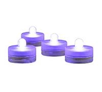 Afoosoo 50 luces LED subacuáticas, sin llama, velas LED, funciona con pilas, luces decorativas para bodas, eventos, acuarios, Navidad, Halloween, luz (morado)