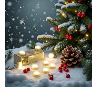 Afoosoo Luces de Navidad, 20 velas LED sin llama, funciona con pilas, luz de calabaza de Halloween, impermeable, vela decorativa para jarrón, acuario, boda, fiesta, luces (blanco cálido)