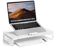 AFOOYO Soporte elevador ajustable para laptop, organizador ergonómico de escritorio para computadora portátil de 10 a 17.3 pulgadas, almacenamiento de escritorio compatible con MacBook, Dell, HP