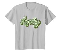 Afortunado Camiseta, Niños, Plata, 10 años