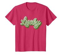 Afortunado Camiseta, Niños, Rojo Jaspeado, 8 años