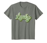 Afortunado Camiseta, Niños, Verde Militar Jaspeado, 4 años