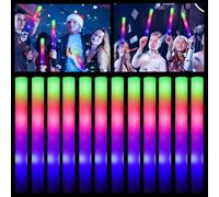 Afoxon Varillas luminosas a granel, varillas de espuma LED que brillan en la oscuridad, suministros de fiesta con 3 modos de efecto intermitente, bastones brillantes, recuerdos de fiesta para fiestas