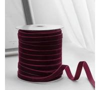 AFQBOEQXY Cintas de Terciopelo Vintage, Carrete de Cinta Terciopelo una Sola Cara, 49 Yardas, 3/8 Pulgada Ancho, Multicolor(Wine Red)