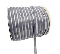 AFQBOEQXY Cintas de Terciopelo Vintage, Carrete de Cinta Terciopelo Vintage una Sola Cara for Manualidades, Multicolor, 5 Yardas, 10 mm(Light Grey)