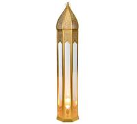 Afrar - Lámpara de pie oriental (metal y cristal, 120 cm), color dorado