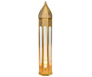 Afrar - Lámpara de pie oriental (metal y cristal, 120 cm), color dorado