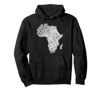 África ADN Huella Dactilar - Mapa de África en Miniatura del Orgullo Negro Sudadera con Capucha