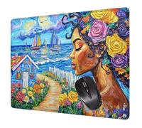 África Alfombrilla Raton Gaming 400x300x3mm, Alfombrilla Escritorio Mujer Mouse Pad con Base Goma Antideslizante, con Bordes cosidos, Superficie Impermeable, para Oficina Portátil Tapete Rato H0-288