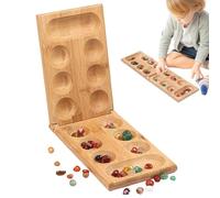 Africa Boaerd Game - Ensures Seamless Playtime Kalaha Boarrd Games Folding | Learning Toy Uses Wooden Boards Natural Stone Pebbles | Mancalas Boaard Gamee for Car Rides, Vacations, and Visits