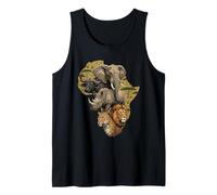 África Cinco Grandes Animales Safari Vida Silvestre Elefante León Camiseta sin Mangas