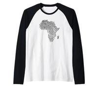 ÁFRICA Continente ADN Fingerprint African Black Pride Meme Camiseta Manga Raglan