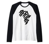 África Continente Letra Arte Cultura Africana Orgullo Camiseta Manga Raglan