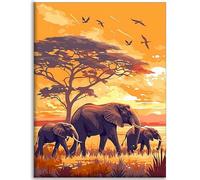 África Diamond Painting Elefante Diamond Painting adultos 90x150cm Pintar Por Numeros Adultos Manualidades ,Bordado Kit Completo Cuadro Diamantes ,Dibujos Con Diamantes Art ,Decoracin del Hogar C-Q285