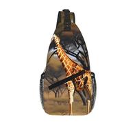 Africa Giraffe Majestic Tree Print - Bolso bandolera unisex para viajes, senderismo, uso diario, mochila de hombro de moda