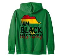 África Negro Historia Diseño Rasta Bandera Colores Orgullo Sudadera con Capucha