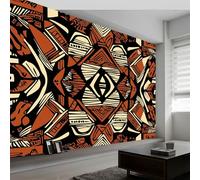 África Patrones Geométricos Líneas Fotomurales no Tejido Multicolor, 450 x 280 cm Papel Pintado Decoración de Pared moderna, Murales póster efecto 3D, Decorativos Murales para Dormitorio Salón
