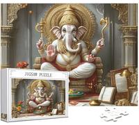 África Puzzle 1500 Piezas Adultos, Puzzle Elefante divino Patrón Diseño, Jigsaw Adultos, 5D DIY Artesanía Familia Actividades con Embalaje de Caja de Regalo, Home Room Wall Decor, 87x57cm, Model340
