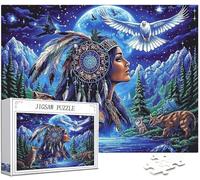 África Puzzle 4000 Piezas Adultos, Puzzle Lobo Patrón Diseño, Jigsaw Adultos, 5D DIY Artesanía Familia Actividades con Embalaje de Caja de Regalo, Home Room Wall Decor, Regalo Mujer, 141x87cm, Model94