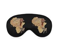 Africa Wild Lion Elephant Map Funny Sleep Eye Mask Soft Blindfold Eye Cover con correa ajustable Night Eyeshade para hombres y mujeres