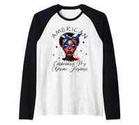African American Celebrating My African Heritage Sunglasses Camiseta Manga Raglan
