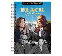 African American Expressions Planificadores con fecha 2026: agenda semanal y mensual de tapa dura que celebra la cultura e historia negras, 12 pestañas, encuadernación de doble alambre, cierre de