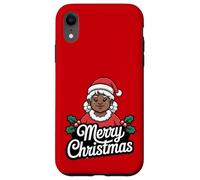 African American Mrs Claus Christmas Black Xmas Party Carcasa para iPhone XR