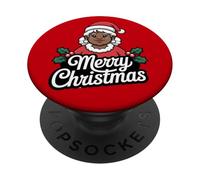 African American Mrs Claus Christmas Black Xmas Party PopSockets PopGrip Adhesivo