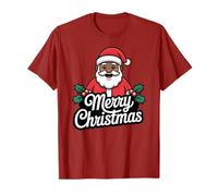 African American Santa Christmas Black Xmas Merry Camiseta