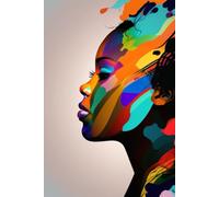 African American Woman Image Journal - Black Women Notebook with Abstract Image: 120 Lined Pages at 6 x 9 Inches