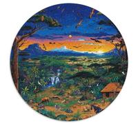 African Animals 1000 Piezas Rompecabezas Redondo Creativo Puzzles Regalos para Aliviar El Estrés para Adultos 1000pcs (67.5x67.5cm)