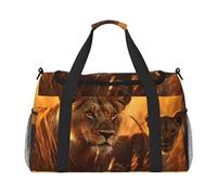 African Animals2 - Bolsos de noche con estampado de animales africanos para mujeres y hombres, bolsa de hombro para viajes, artículos esenciales de viaje, Negro -, Talla única