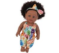 African Black Girl Doll con Afro Hairstyle Lovely Interactive Children Doll Companion Reborns Toy para Exhibición Guardería