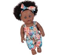 African Black Girl Doll con Afro Hairstyle Lovely Interactive Children Doll Companion Reborns Toy para Exhibición Guardería