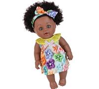 African Black Girl Doll con Afro Hairstyle Lovely Interactive Children Doll Companion Reborns Toy para Exhibición Guardería