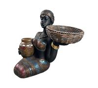 African Black Woman Figurine - Resin Exotic Tribal Art | Handmade Female