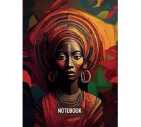 African Designed Notebook, Journal, Aesthetic, 121 ruled pages, 6 x 8 inches, Black girl magic