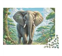 African Elephant Puzzle De Madera 1000 Piezas para Adultos - Rompecabezas Difícil 3D, Juego Educativo, Decoración Moderna Y Regalo Original 1000pcs (75x50cm)