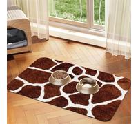 African Giraffe Patten Design,Waterproof Pet Feeding Mat,PU Leather Placemats for Cat Dog Water Bowl,Food Mats,40x60cm