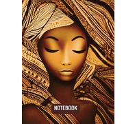 African Inspired Notebook, Journal, Aesthetic, 121 ruled pages, 6 x 8 inches, Black girl magic