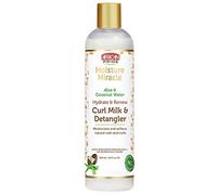 African Pride Hydrate & Renew Curl Milk & Hair Detangler, para bobinas y rizos naturales, hidrata y controla el encrespamiento