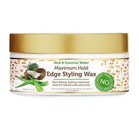 African Pride Moisture Miracle Maximum Hold Edge & Hair Styling Wax, enriquecida con aloe y coco, controla los bordes mientras nutre y protege contra roturas, 6 onzas
