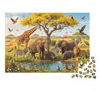 African Safari Adult Jigsaws 1000 Piezas Reciclable Material Wild Animals Puzzle for Adultos Puzzle Game Accesorios Interesting Juego Familiar Gift for Women 38x26cm/1000pcs