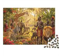 African Safari Jigsaw Puzzle 1000 Pieces Recycled Wildlife Kingdom Puzzles para Boy & Girl Parent Child Game Props Developing Boy & Girl‘s Intelligence Educativo 38x26cm/1000pcs