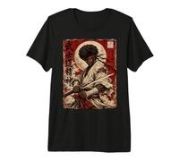 African Samurai Japanese Warrior Anime Katana Ronin Camiseta Premium
