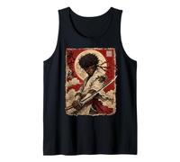 African Samurai Japanese Warrior Anime Katana Ronin Camiseta sin Mangas
