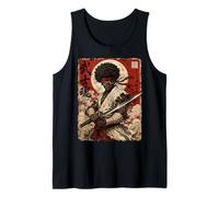 African Samurai Japanese Warrior Anime Katana Ronin Camiseta sin Mangas