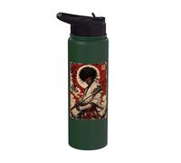African Samurai Japanese Warrior Anime Katana Ronin Stainless Steel Insulated Water Bottle
