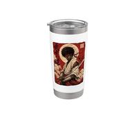 African Samurai Japanese Warrior Anime Katana Ronin Vaso térmico de acero inoxidable de doble pared