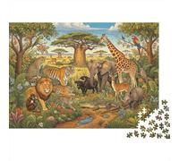 African Savanna Adult Jigsaws 1000 Piece Material Reciclado Animal Kingdom Jigsaw Puzzles Puzzle Game Props Accesorios para Juegos de Fiesta Great Gift Idea for Women 38x26cm/1000pcs
